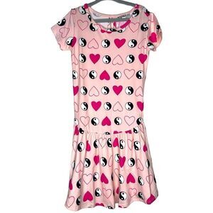 NEW Dot Dot Smile Pink Valentine Ying Yang Flapper Dress 5/6